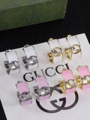 18K Double G Color Enamel Earrings