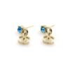 18K CC Blue Crystal Earrings