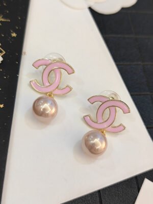 18K CC Pink Pearls Earrings