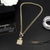 18K CC Diamond Perfume Bottle Pendant Necklace