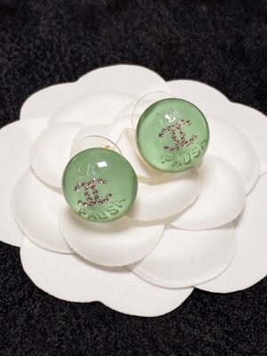 18K CC Green Earrings