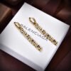 18K BB Typo Mirror Hoop Earrings