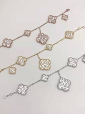 18K Magic Alhambra Five Motifs Diamonds Bracelet