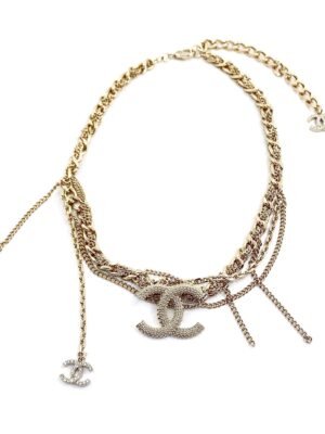 18K CC Crystals Choker Necklace