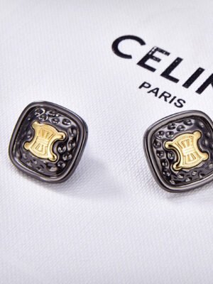 18K Triomphe Black Gold Earrings