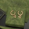 18K Double G Vintage Peach Heart Earrings