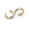 18K CC Crystals Circle Earrings