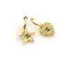 18K CC Heart Star Earrings