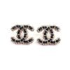 18K CC Pink Resin Leather Earrings