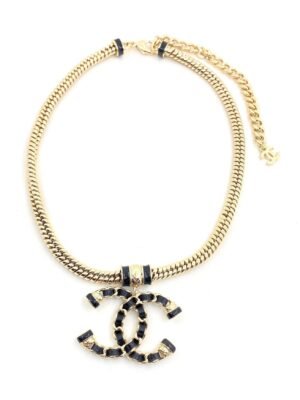 18K CC Leather Chain Necklace