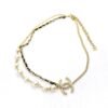 18K CC Pearls & Leather Necklace