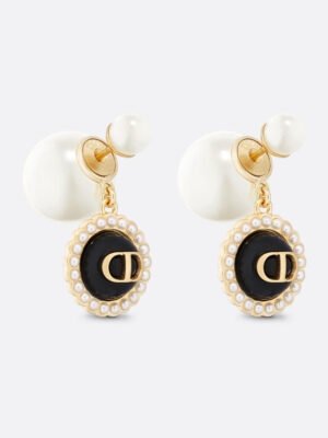 18K CD Black Pearls Earrings