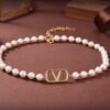18K VLogo Pearls Choker Necklace