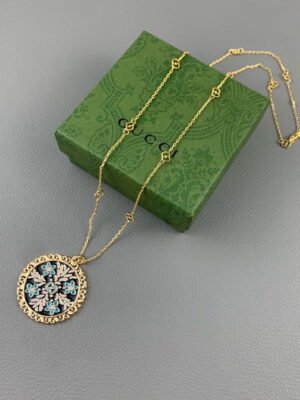 18K Double G Iconic Floral Pendant Necklace