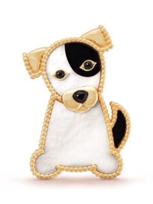 18K Lucky Animals Dog Clip Brooch