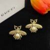 18K Double G Bee Pearl Earrings