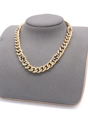 18K Double G Chain Diamond Necklace