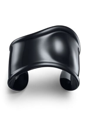 18K T Elsa Peretti Small Bone Cuff Black Bracelet