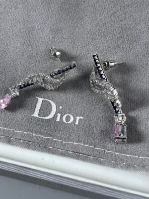18K CD Vintage Purple Crystal Earrings