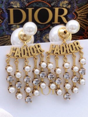 18K CD J'Adior Pearl Earrings