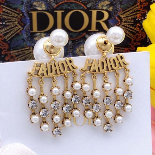 18K CD J'Adior Pearl Earrings