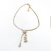 18K CC Heart Crystals Chain Necklace
