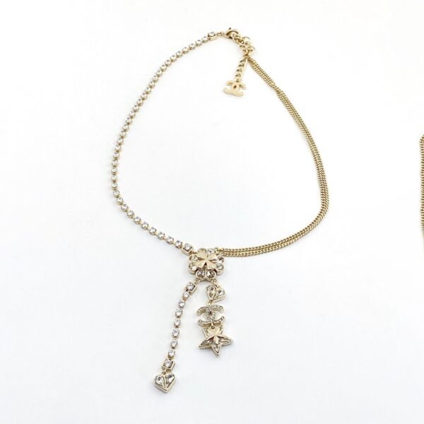 18K CC Heart Crystals Chain Necklace