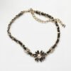 18K CC Black Daisy Necklace