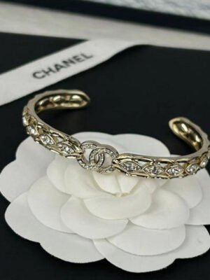 18K CC Zircon Cuff Bracelet