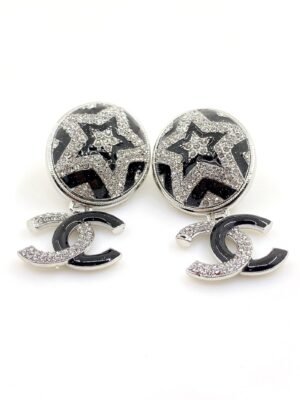 18K CC Diamond Earrings