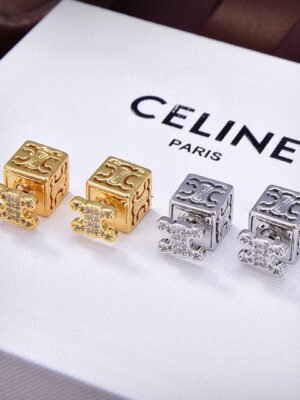 18K Triomphe Dice Pendant Earrings