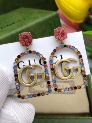 18K Double G Color Crystals Earrings