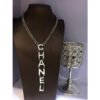 18K CC 22S Big White Logo Necklace