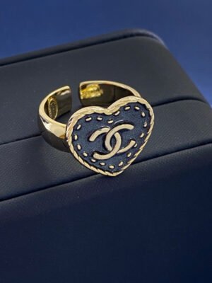 18K CC Black Open Ring