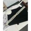 18K CC Choker Pearl Chain Necklace
