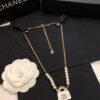 18K CC Pearls Bag Pendant Necklace