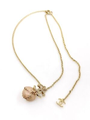 18K CC Pearls Flower Necklace