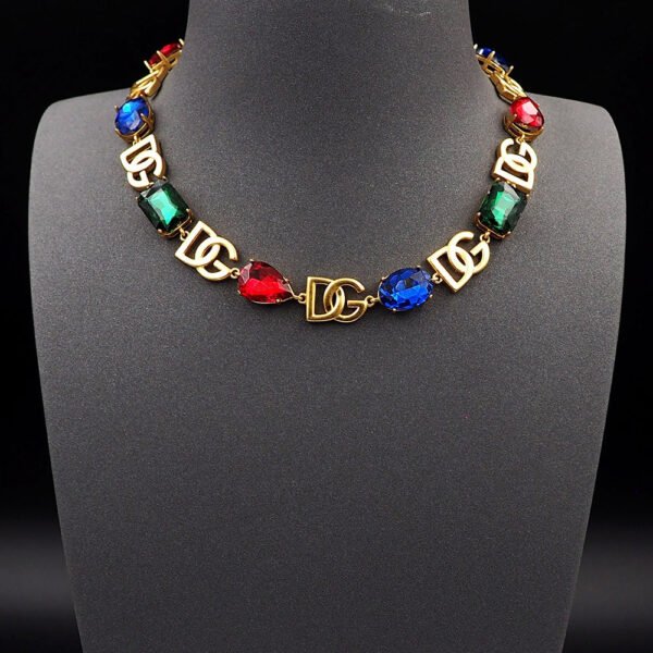 18K DG Crystals Choker Necklace
