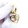 18K CC Heart Pendant Earrings