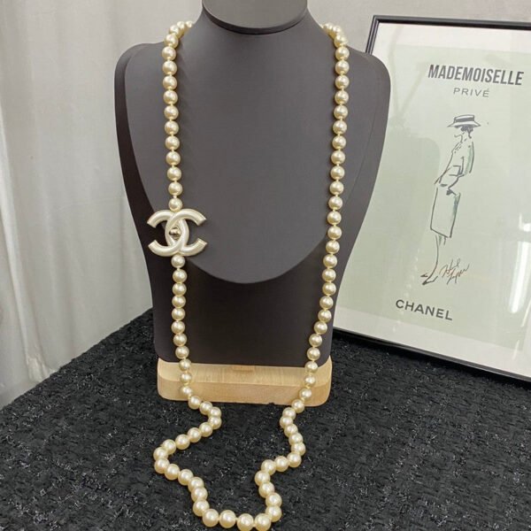 18K CC Pearl Chain Necklace