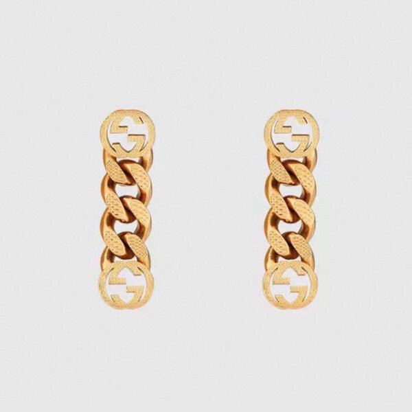 18K Double G Chain Earrings