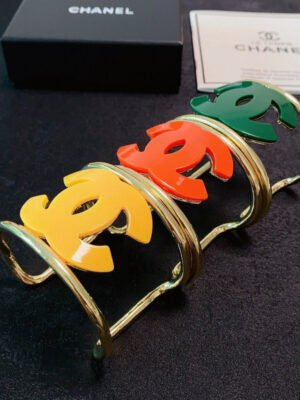 18K CC Color Logo Open Cuff Bracelet