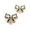 18K CC Bow Tie Strass Earrings