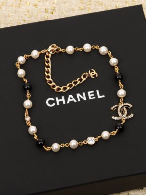 18K CC Black Pearls Necklace
