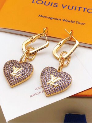18K Louis Heart Diamond Earrings