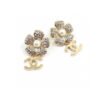 18K CC Flower Full Crystals Earrings