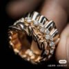 18K CD Archi Bar en Corolle Bague Ring