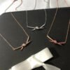 18K T Knot Pendant Diamond Necklace