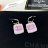 18K CC Pink Bottle Earrings