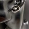 18k CC Black Pearl Clover Earrings